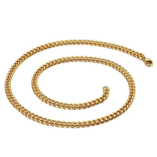 2-5mm | Curb Link Gold Plated Stainless Steel Chain