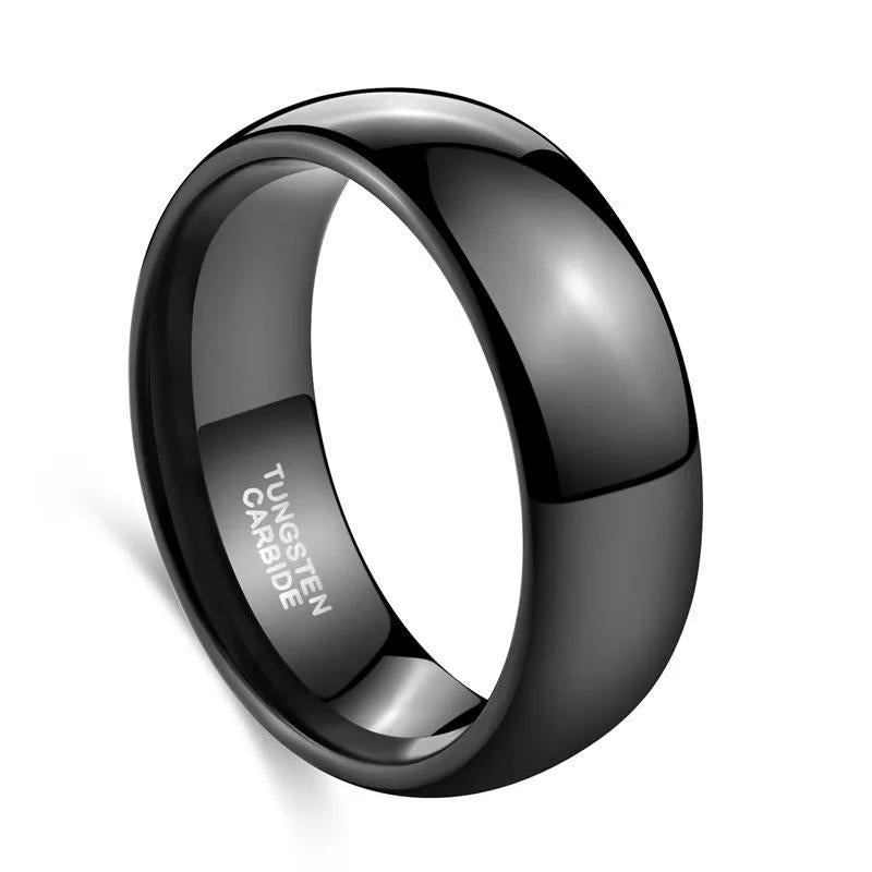 4-8mm | Tungsten Black Plain Band Ring