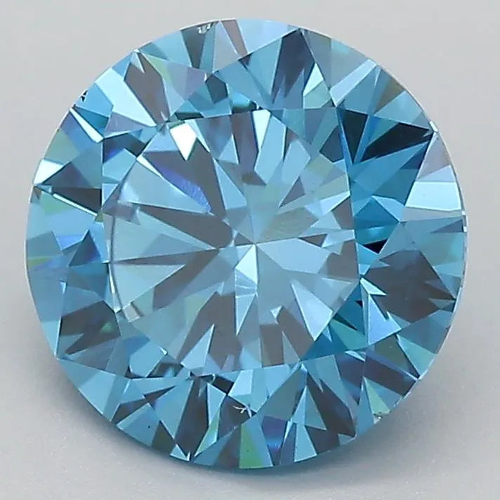 2.53ct Round Lab Grown Diamond (Colour Fancy Deep Blue, Clarity VS2, Cut EX, IGI Certified)