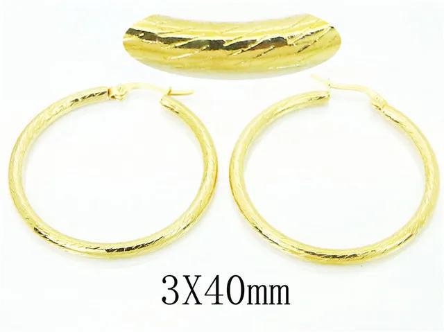 40X3mm | Fashion Gold Plated Stainless Steel Hoop Earrings