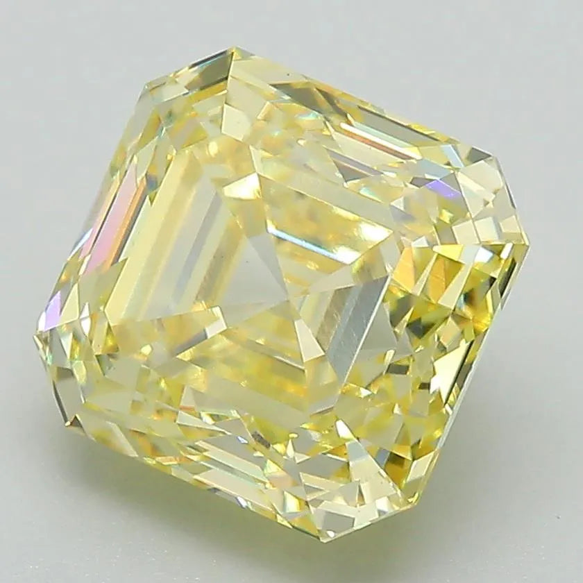4.27ct Square emerald Lab Grown Diamond (Colour Fancy Intense Yellow, Clarity VS1, IGI Certified)