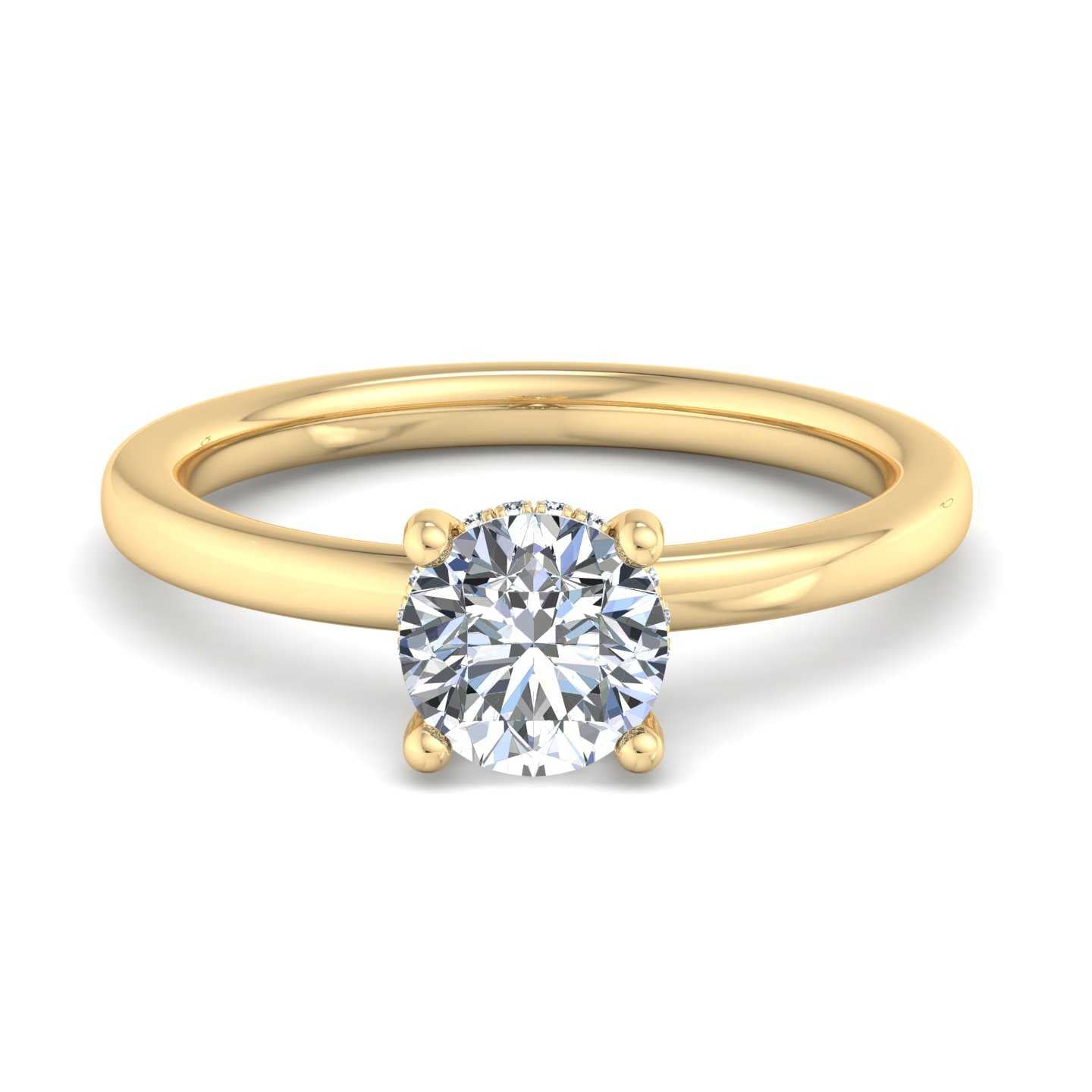 Hidden Halo Solitaire Classic Engagement Ring
