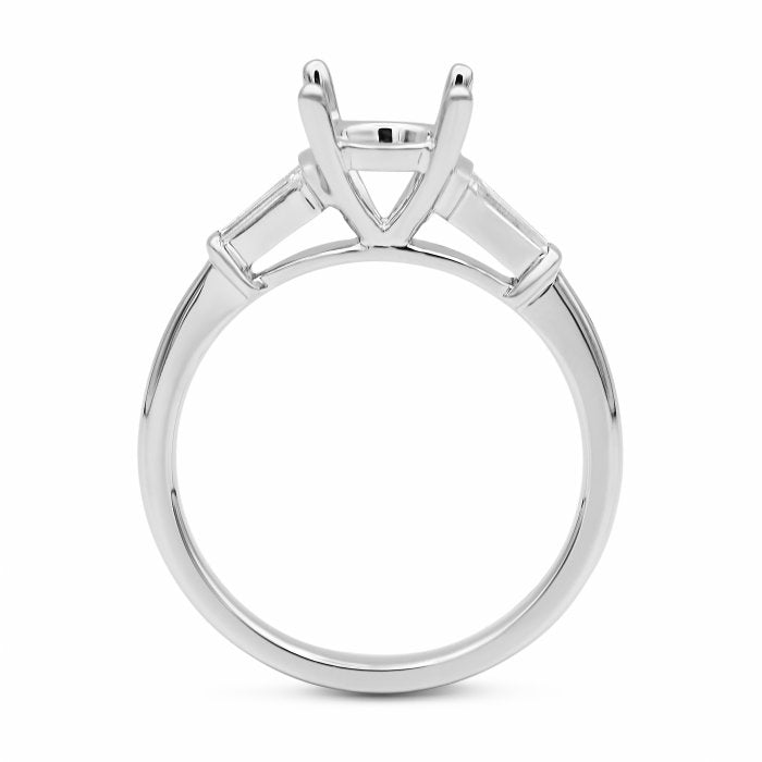 Tapered Baguette Accented Engagement Ring