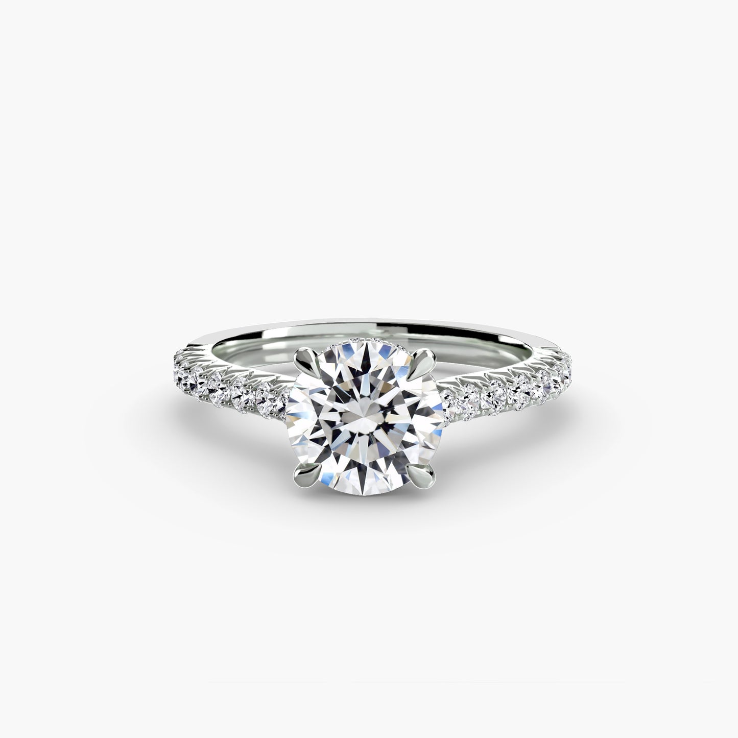 2.4mm | Pave-Accented Engagement Ring