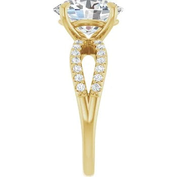 Split Band Diamond-Accented Engagement Ring