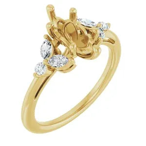 Floral Accented Engagement Ring