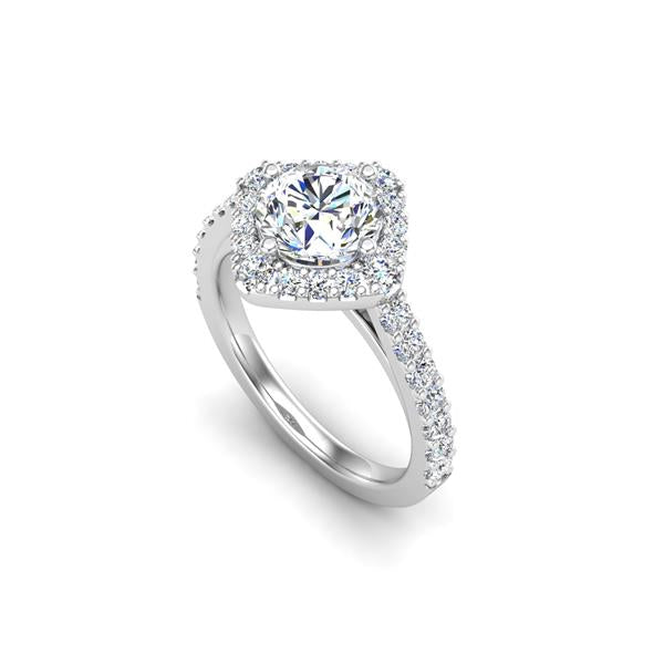 Accented Halo Engagement Ring