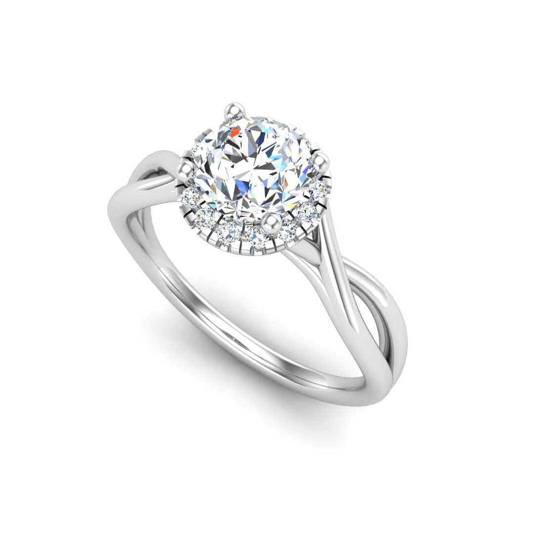 Twist Halo Style Custom Engagement Ring