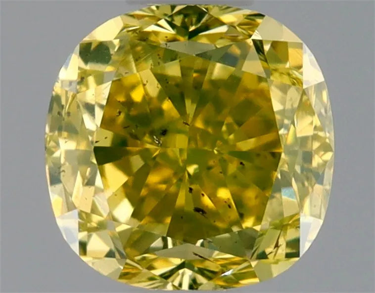0.70ct Cushion brilliant Natural Diamond (Colour Fancy Deep Yellow, Clarity SI2, GIA Certified)