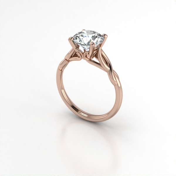 Twist Solitaire Engagement Ring