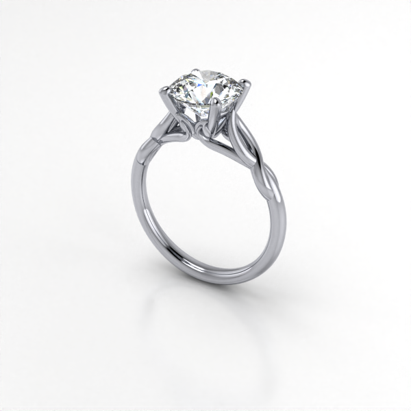 Twist Solitaire Engagement Ring