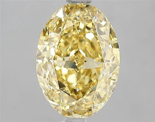 2.60ct Oval Lab Grown Diamond (Colour Fancy Intense Yellow, Clarity VVS2, IGI Certified)