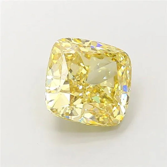 3.10ct Cushion modified Lab Grown Diamond (Colour Fancy Yellow, Clarity VVS1, IGI Certified)