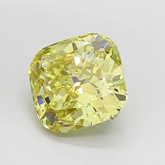 3.59ct Cushion modified Lab Grown Diamond (Colour Fancy Light Yellow, Clarity VVS1, IGI Certified)