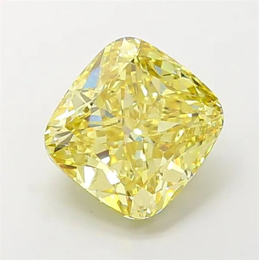 4.06ct Cushion modified Lab Grown Diamond (Colour Fancy Intense Yellow, Clarity VVS2, IGI Certified)