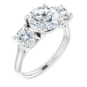 1.25ctw Round Accented Three Stone Engagement Ring Semi-Mount