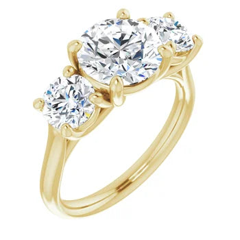 1.25ctw Round Accented Three Stone Engagement Ring Semi-Mount
