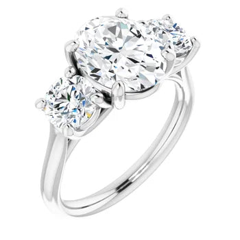 1.25ctw Round Accented Three Stone Engagement Ring Semi-Mount