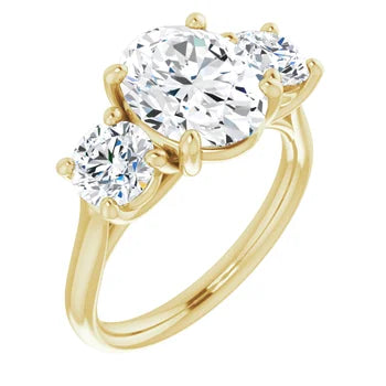 1.25ctw Round Accented Three Stone Engagement Ring Semi-Mount