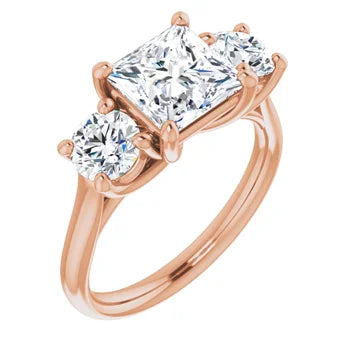 1.25ctw Round Accented Three Stone Engagement Ring Semi-Mount