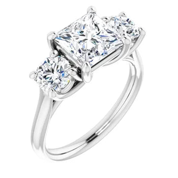 1.25ctw Round Accented Three Stone Engagement Ring Semi-Mount