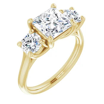 1.25ctw Round Accented Three Stone Engagement Ring Semi-Mount