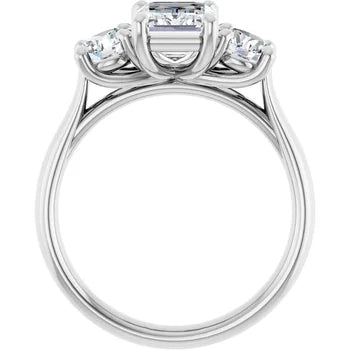 1.25ctw Round Accented Three Stone Engagement Ring Semi-Mount