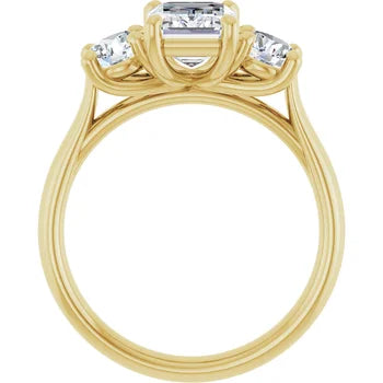 1.25ctw Round Accented Three Stone Engagement Ring Semi-Mount