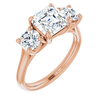 1.25ctw Round Accented Three Stone Engagement Ring Semi-Mount