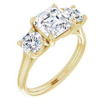 1.25ctw Round Accented Three Stone Engagement Ring Semi-Mount