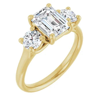 1.25ctw Round Accented Three Stone Engagement Ring Semi-Mount