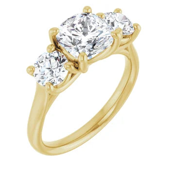 1.25ctw Round Accented Three Stone Engagement Ring Semi-Mount