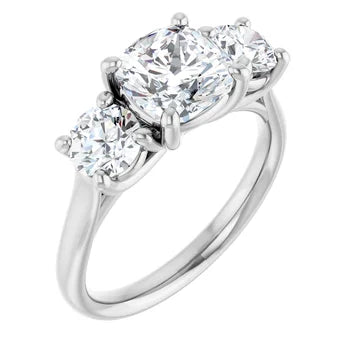 1.25ctw Round Accented Three Stone Engagement Ring Semi-Mount