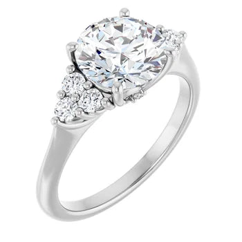 1/4ctw Cluster Accented Engagement Ring