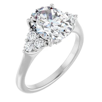 1/4ctw Cluster Accented Engagement Ring