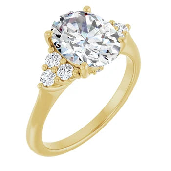 1/4ctw Cluster Accented Engagement Ring