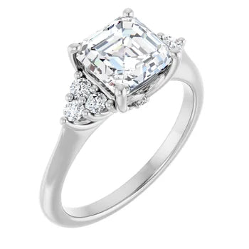 1/4ctw Cluster Accented Engagement Ring