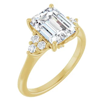 1/4ctw Cluster Accented Engagement Ring