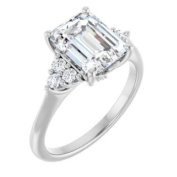 1/4ctw Cluster Accented Engagement Ring