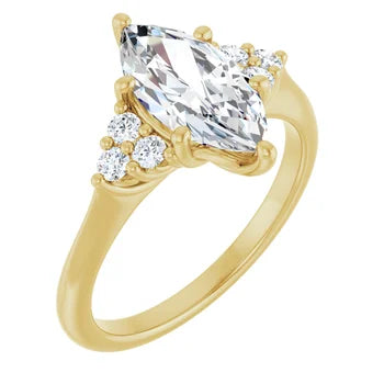 1/4ctw Cluster Accented Engagement Ring