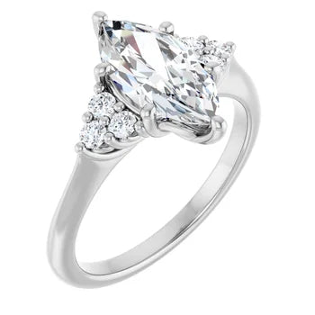 1/4ctw Cluster Accented Engagement Ring