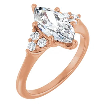 1/4ctw Cluster Accented Engagement Ring