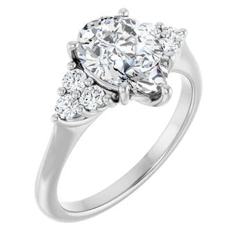 1/4ctw Cluster Accented Engagement Ring