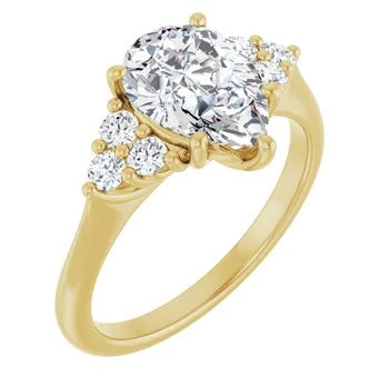 1/4ctw Cluster Accented Engagement Ring