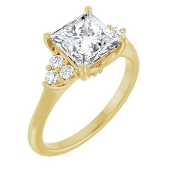 1/4ctw Cluster Accented Engagement Ring