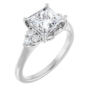1/4ctw Cluster Accented Engagement Ring