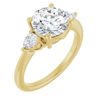 Pear-Accented Engagement Ring (Customized)