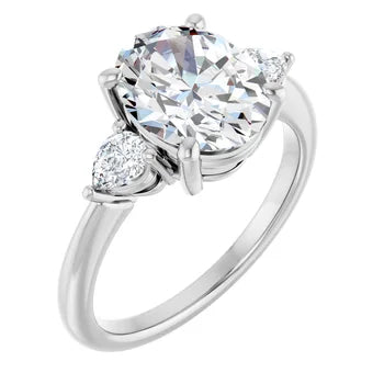 Pear-Accented Engagement Ring (Customized)