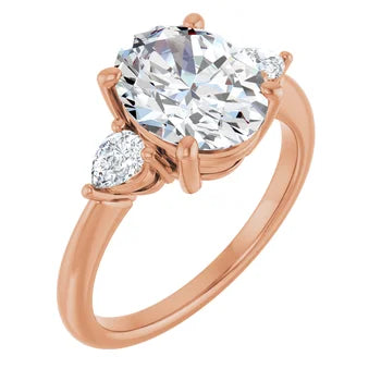 Pear-Accented Engagement Ring (Customized)