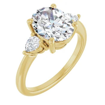 Pear-Accented Engagement Ring (Customized)